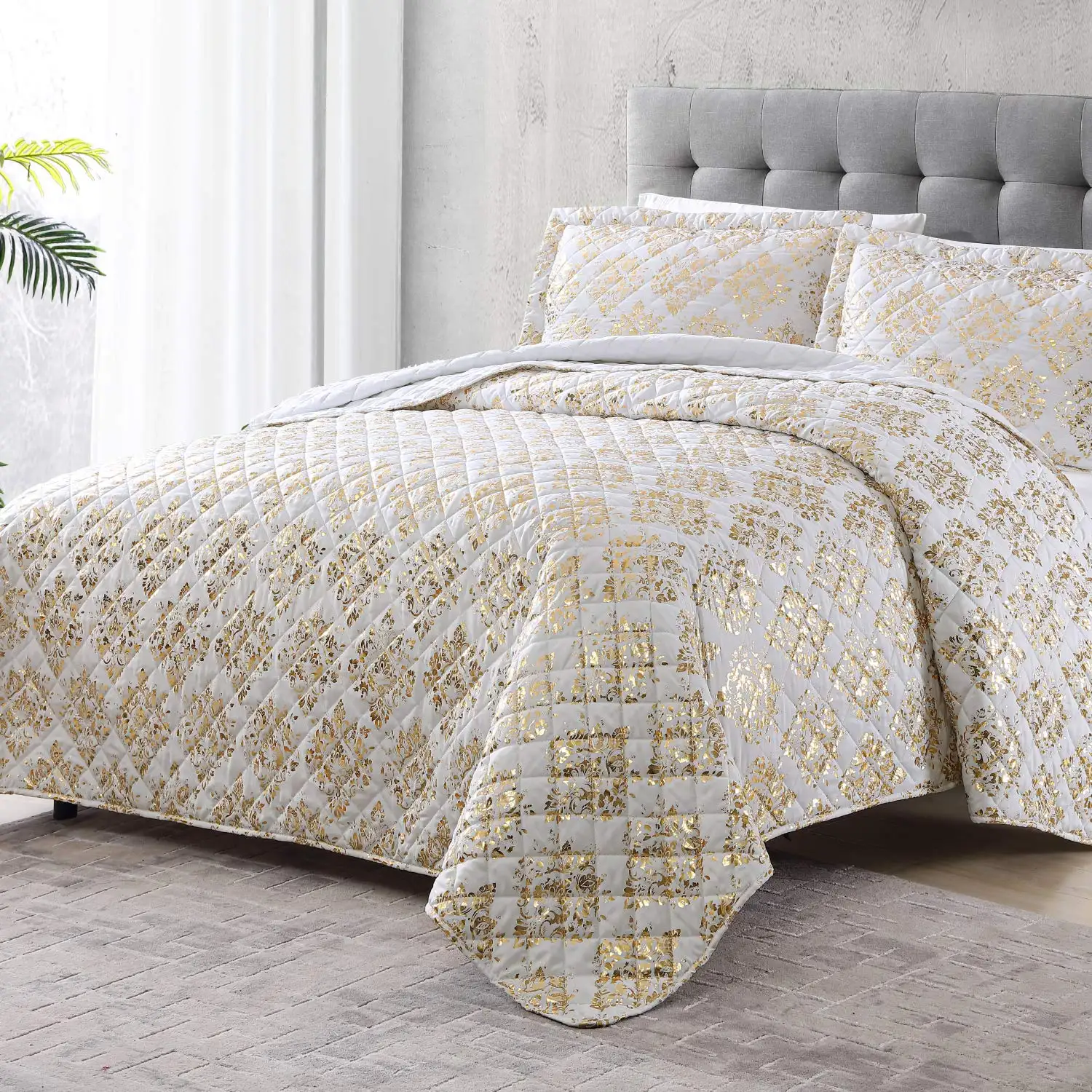 Yuchun BSCI Factory Bed Quilt Set With Pillow Cases Bedding Sheet Soft Queen Size Duvet Cover Set