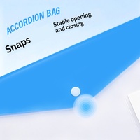 Pochette de classement A4 transparente à feuilles mobiles pour étudiants, sac de rangement multifonctionnel épaissi avec bouton-pression pour documents