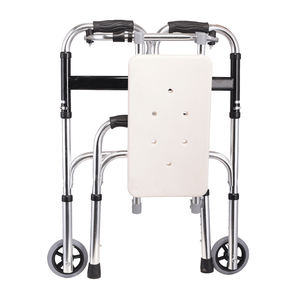 קשישים הליכה מכונית מזדקן מתקפל עם גלגלים כדי להכיל סגסוגת אלומיניום קלה שני הליכונים - Product Image 6