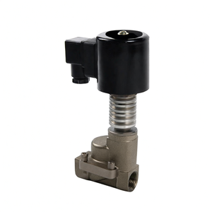 Válvula Solenoide Eléctrica Piloto de Agua COVNA DN15 de 1/2 Pulgada, 2 Vías, 12 Voltios, Normalmente Cerrada, de Acero Inoxidable SS304 para Alta Temperatura - Product Image 1
