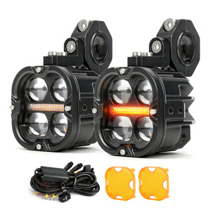 Luci Esterne per Moto Bicolore, Faro Spot Hi/Lo con Luce Diurna Ambra Lampeggiante, Luce Ausiliaria LED da 3 Pollici per Davidson Tenere 700 - Product Image 1