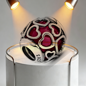 <span class=keywords><strong>Abalorios</strong></span> de Plata S925 Compatibles con Pulseras <span class=keywords><strong>Pandora</strong></span> |   Cuentas Redondas de Cristal Tallado Brillante con Forma de Corazón Envuelto en Amor para Mujer, para Hacer Joyería DIY - Product Image 5