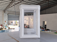 Cabine gonflable personnalisée en PVC blanc pour attraper l'argent, machine à attraper l'argent gonflable pour la promotion commerciale et les centres commerciaux 1