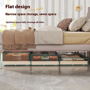 <strong>Hot</strong> Sale Flexible Plastic Storage Box Bedroom Storage <strong>Bedding</strong> Storage Foldable Flexible Under-Bed Organizer With <strong>Wheel</strong> and Lid - Product Image 3