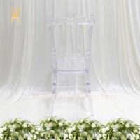 Chaise transparente empilable en résine plastique, design démontable, pour événements, mariages, dîners et fêtes