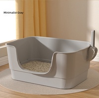 Bac à litière pour chatons, style nordique, grand format, en PP, anti-odeurs, capacité 20L, forme rectangulaire, fournitures pour chats en gros
