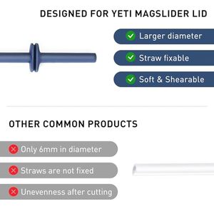 Pailles en silicone pour Yeti Rambler, pailles réutilisables et brosse de nettoyage pour gobelet Yeti 30/20 oz avec couvercle Magslider - Product Image 4