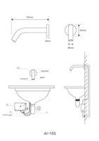 Robinet mural intelligent à capteur infrarouge pour lavabo, eau chaude et froide, en cuivre, design moderne et minimaliste, surface électroplaquée