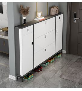 Scarpiera Moderna di Lusso Grigia con 4 <span class=keywords><strong>Ripiani</strong></span> e Cassetto in Pannello Artificiale per Casa e Ufficio - Vendita all'Ingrosso - Product Image 2