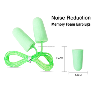 Bouchons d'oreilles en mousse réutilisables avec cordon, intrinsèquement sûrs pour la réduction du bruit lors de tir, de sommeil et de travaux de construction - Product Image 1