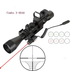 Werks kombination 3-9X40 Taktische Optik Rot Grün Beleuchtetes Zielfernrohr Holo graphischer Reflex 4 Absehen Punkt für die Jagd