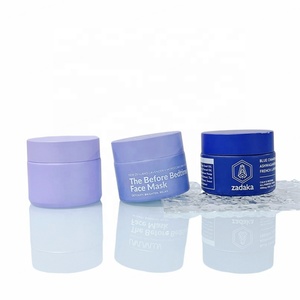 Cosmetic Skincare Packaging 30g 50g 60g Matte Frosted Purple Jar Empty Eye Face Hand Cream Ceramic Glass Jar - Product Image 2