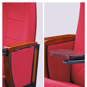 Silla de teatro Henmei HM-8810 de tela roja con pasamanos para auditorio, cine y sala de conferencias - Product Image 4