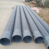 Pipa Casing PVC 100mm Ujung Bell 4 inci 2 inci Pipa Drainase PVC Berlubang Berulir Tahan Lama Soket Lem Cincin Karet Termasuk Kaus Kaki