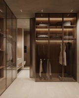 Dressing de luxe garde-robes complètes placard de chambre porte en verre armoire de chambre personnalisée