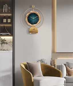50X61 con luz grande Dropshipping 2025 moderno lujo colgante de pared decorativo reloj de Metal reloj hogar Decoración sala de estar - Product Image 4