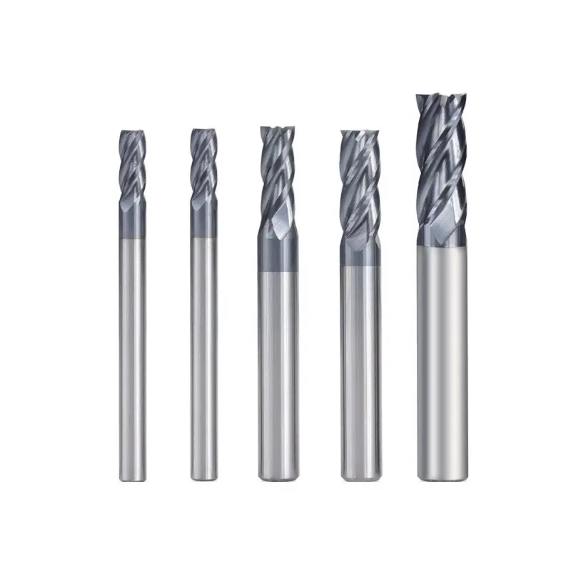 금속 사각 평면 엔드 밀 HRC 45/55/65/70 도구에 대한 4F 솔리드 카바이드 텅스텐 스틸 엔드 밀 CNC 밀링 커터 라우터 비트