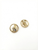 Bouton en alliage de zinc moulé sous pression, motif floral en relief, finition vieillie, strass, luxe délicat, 25mm 18mm, pour vêtements et chemisiers