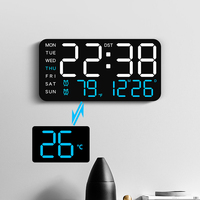 Lampe de chevet intelligente et colorée Rgb, lampe de table de bureau, minuterie de température, horloge numérique à LED avec chargeur, réveil de bureau avec calendrier