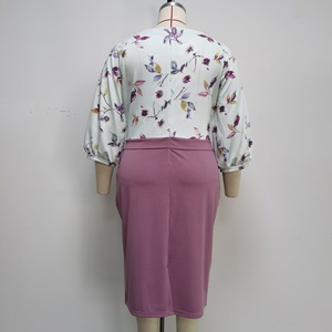 Robes de bureau pour femmes grandes tailles, nouvelle arrivée, col rond, manches trois quarts, imprimé floral, pour femmes africaines de grande taille - Product Image 4