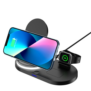 Station de charge sans fil 3-en-1 HiTao 15W rapide avec veilleuse pour téléphone, montre et écouteurs - Product Image 6