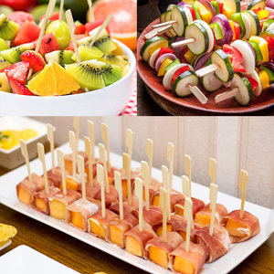 Brochettes multifonctions pour fruits, écologiques, jetables, biodégradables, brochettes alimentaires, brochettes jetables pour barbecue, brochettes Teppo - Product Image 1