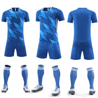 Jersey Sepak Bola Sublimasi Kustom Grosir Kerah Bulat Lengan Pendek Atasan Bernapas Cepat Kering Celana Pendek Pakaian Olahraga Musim Panas untuk Wanita