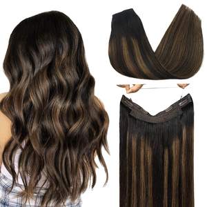 <span class=keywords><strong>Balayage</strong></span>-extensiones de cabello humano <span class=keywords><strong>con</strong></span> cable, color negro y marrón, Natural, Invisible, en capas - Product Image 3