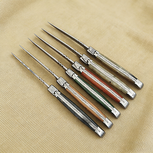 Couteau pliant <span class=keywords><strong>de</strong></span> style français classique en acier inoxydable, couteau pliant EDC avec manches en bois et résine pour le camping et la restauration - Product Image 2