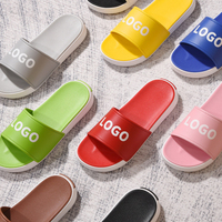 Chaussons d'été pour hommes et femmes, pour la plage, pour la maison, personnalisés, antidérapants, avec fond imprimé LOGO PVC/EVA, vente en gros