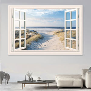 Vendite giornaliere <span class=keywords><strong>realismo</strong></span> natura contemporanea paesaggio scenico tela pittura parete arte foresta cascata verde digitale stampato per - Product Image 2