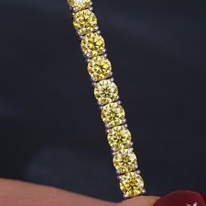 Luxury 925 <b>Silver</b> Rhodium Plated Moissanite Tennis <b>Bracelet</b> Brilliant Cut Classic Party Jewelry for Women <b>Men</b> Hip Hop Style - Product Image 3