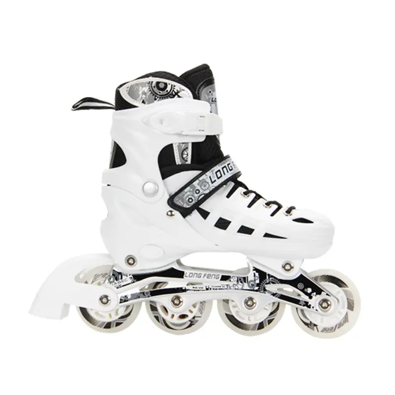 In Stock pattini a rotelle In linea a quattro ruote con rullo lampeggiante per scarpe da Skate regolabili con Logo personalizzato per adulti