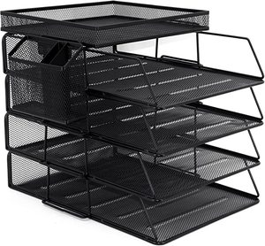 Khay Sắp Xếp Để Bàn Khay Đựng Thư Bằng Giấy Ngăn Kéo Đựng Đồ Dùng Văn Phòng 4 Tầng Và Hộp Đựng Bút Sắp Xếp Hồ Sơ Để Bàn - Product Image 3