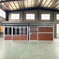 Écurie pour chevaux de haute qualité Shine Hope Stables, en bois de bambou préfabriqué, avec panneau frontal d'alimentation.