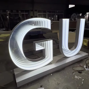 Neon Sign Bisnis LED RGB 3D <span class=keywords><strong>Infinity</strong></span> Mirror Backlit Kustom dengan Permukaan Akrilik untuk Iklan Toko yang Dipersonalisasi pada Bangunan - Product Image 2