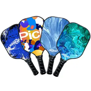 Custom LOGOO Fibra De Vidro Pickleball Paddle com superfície de fibra de carbono Pickleball Paddle Set 2 raquetes 4 bolas USAPA pp núcleo