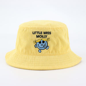 Chapeau seau en <span class=keywords><strong>velours</strong></span> côtelé personnalisé logo de broderie pour hommes femmes mode extérieure cordon <span class=keywords><strong>Bob</strong></span> chapeau - Product Image 1