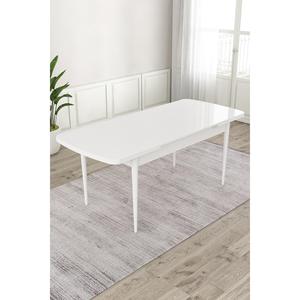 Serie Rax allungabile 80x132 bianco sala da pranzo Set con 4 sedie crema Babyface