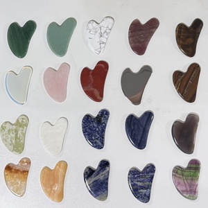 Chất lượng cao Rose Quartz trắng pha lê thạch anh tím hồng tím trắng gua SHA hình trái tim ngọc bích đá gausha cho khuôn mặt - Product Image 2