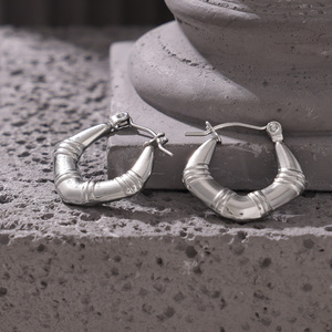 Fashion <strong>Jewelry</strong> Earings High Quality 18K Gold Plated U-shaped Earrings with Slub Texture Waterproof <strong>Jewelry</strong> for Women Trendy - Product Image 6