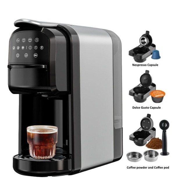 Wholesale Touch Screen 20Bar Pump NP DG Pod Ground Espresso Coffee Maker 3 in 1 Professional Multi Capsule Coffee Machine