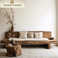 Canapé une place en bois massif Shufeng, style artistique créatif, salon moderne, simple, contemporain, ambiance atmosphérique, couleur bois, tatami, mobilier de maison