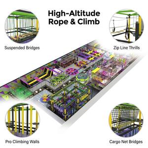 Mega Complexe d'Aventures et de Sports Intérieur : Parcours Aventure Intégré, Parc de Trampolines et Centre de Divertissement Familial Multi-Zones - Product Image 3