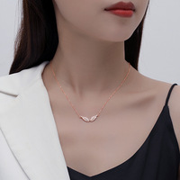 S925 argent Sterling luxe bijoux fins collier mode déclaration charme strass ailes d'ange pendentif collier pour les femmes