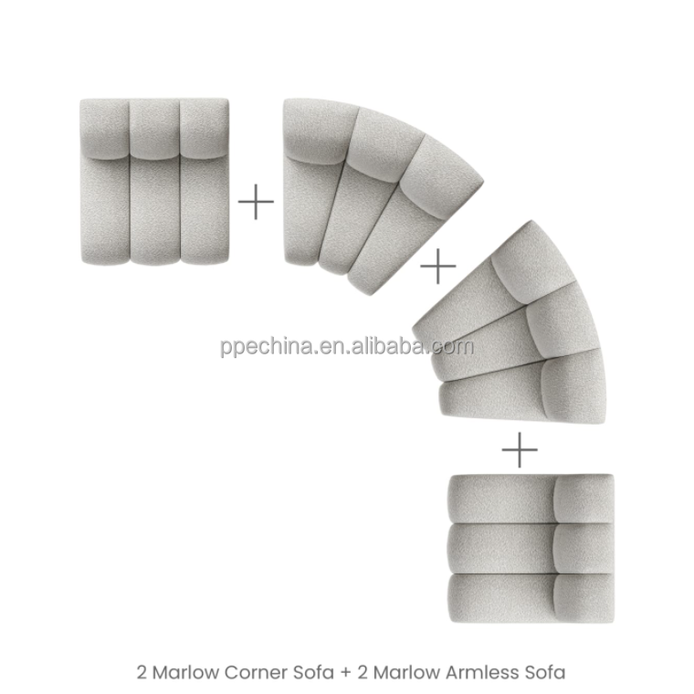 Living Room Modern Design Luxury  Furniture Sofa Home Furniture Curved Large Sectional Fabric Sofa For Home