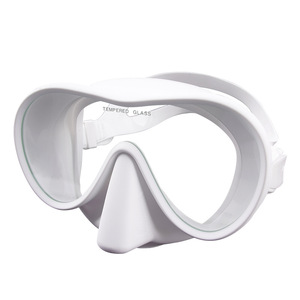 Masque de plongée sans cadre, une seule vitre, verre trempé, silicone liquide, plongée en apnée pour adultes, sports nautiques - Product Image 1