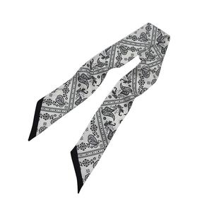 卸売新しい薄いフランスポリエステルスカーフ女性用ビッグブランドの小さなリボンビンテージヘアバンド秋春漫画 - Product Image 5