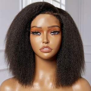 Promoción Letsfly, Peluca de Cabello Humano Virgen Brasileño 100%, Peluca Barata con Frente de Encaje Transparente 13*4, Pelucas Rizadas y Lisas para Mujeres Negras - Product Image 1