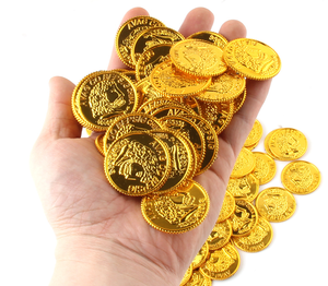 Piraat Schat Munt Plastic Goud Zilver Schatkist Speelgoed Voor Bordspellen Tokens Cosplay Halloween Decoratie - Product Image 2